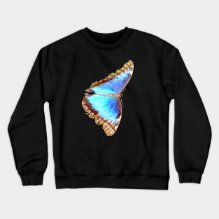 Morpho Butterfly on Black / Swiss Artwork Photography Crewneck Sweatshirt